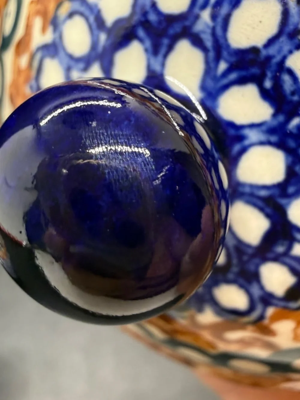 Vintage 1950s Polish Pottery Ceramika Artyscyczna Boleslawiec Lidded Sugar Bowl